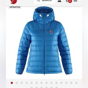 Fjallraven expedition pack down hoodie jacket blue XL